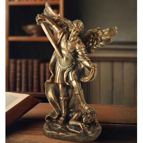 11.41inch St. Michael The Archangel Statue - Great Religious Protector Saint Archangel Michael Defeated Evil Satan, Suitable for Christian Catholic Decor