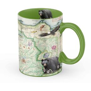 Olympic National Park Map Ceramic Mug (Large 16oz) Coffee Cup, Tea, Cocoa, Hot Chocolate, Brew Mugs, and Cold Drinks, BPA-FREE - For Office, Home, Gift (Individual Mug)