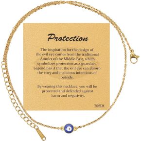 Tiny Blue Evil Eye Choker Necklace for Women Lucky Protection Charm Aesthetic Jewelry