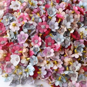 Sorrento Crafts Mini Silk Daisy 50pcs 2.5cm Multicolor Artificial Flowers Heads Diy0 Scrapbooking Home Wedding Christmas Decoration Garland Wreath Accessories Craft(Color 1)