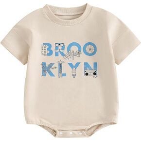 Baby Girl Summer Romper Colorful Letter Embroidery Short Sleeve Round Neck Bodysuit Little Girl Playsuit