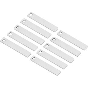 PATIKIL 16pcs Metal Stamping Blanks, Rectangle Stamping Tags Blanks 5x1cm DIY Steel Tag for Keychain Engraving, Heart