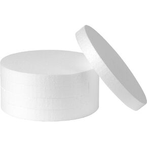 10 Inch 8-Pack Foam Circles for Crafts (1" Thick), Polystyrene Round Foam Disc for DIY Projects, Cakes and Decorations, Sculpture, Modeling, Arts and Crafts Supplies.(White)