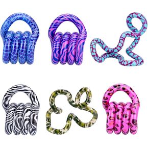 Tangle Jr. Wild 6-Pack - Tangle Jr Wild Series Fidget Toy Multipack - Wild Patterns on Tangle Fidget Toys - Tangle Fidget Toys for Adults and Children in Kuwait
