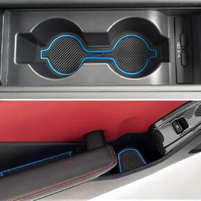 Auovo Cup Holder Insert Liners Compatible with Toyota GR86 & for Subaru BRZ Accessories 2024 2023 2022 Anti Dust Custom Fit Door Pocket Liner Center Console Interior Mats 6pcs (Black Trim)