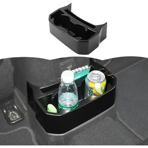 Rear Cup Holder for Jeep JL & JT,Rear Seat Storage Box Tray Organizer Floor Console Mounted Drink Holder Interior Accessories Compatible with Jeep Wrangler JL JLU & Gladiator JT 2018-2023