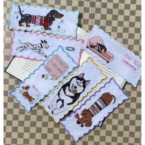 6 pcs Dog Bookmark Cross Stitch Kits,Small Easy, Bookmarks Cross Stitch,14 Count Counted Cross Stitch Kits,Cotton Thread, Cotton Dog Bookmarks Counted Cross Stitch Kits
