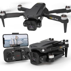 Drone with Camera, Brushless Motor Drone with Dual Camera 5G WiFi FPV Drone for Adults, RC Drone with ESC Camera, Optical Flow Positioning Drones for Adults Beginners Mini Drone TD12Pro