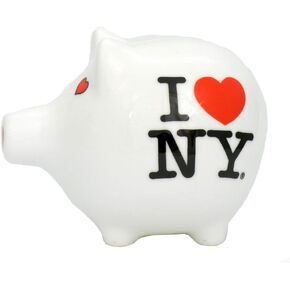 I Love NY Piggy Bank, Ceramic New York City Souvenir, Kids NYC Souvenirs