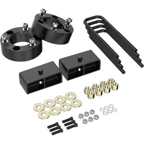 3"F + 2"R Leveling Lift Kit for 2004-2023 Titan, 3" Front Strut Spacers and 2" Black Leveling Lift Block Kit Extended Square U-Bolts Compatible with 2004-2023 Titan 2WD/4WD 2X2/4X4