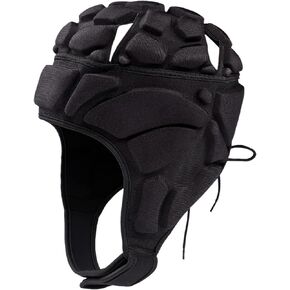 Rugby Helmet Soft Shell Protective Headgear Foam Cotton Head Protector Soccer Headgear Scrum Cap Flag Football Helmet Adjustable Soccer Goalie Headguard Headgear Head Protection Youth Adult