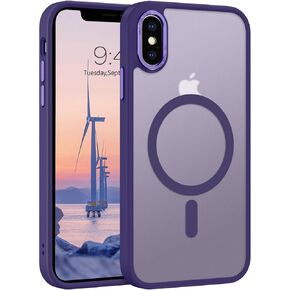 Telaso iPhone X Case, iPhone Xs Phone Case Compatible with Magsafe Wireless Charging Translucent Matte Back Slim Shockproof Anti-Scratch Anti-Yellow Protective Magnetic iPhone X/XS Case, Black