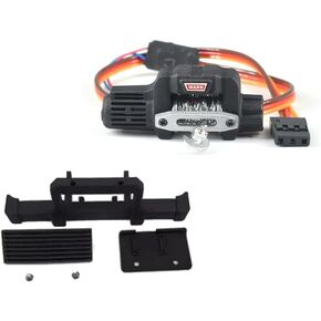 RC Car Front Bumper,Winch Front Bumper with Led Light for Traxxas 1/18 for TRX-4M Defender RC Car Bumper Part (Front Bumper)