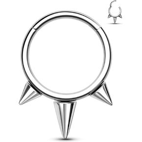 Minimalist Spike G23 Solid Titanium Septum Ring 16G Silver Septum Jewelry Dainty Helix Daith Earrings for Women Cool Daith Piercing Jewelry