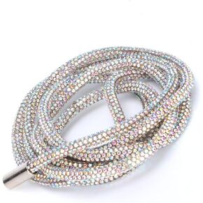 Rhinestones Ribbon, Rhinestone Rope Shiny Crystal Decoration Accessory for Clothing DIY Sewing Shoelaces 6mm(Light Blue) Rhinestones