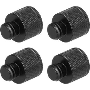 MECCANIXITY 4Pcs Mic Stand Adapter M8 Female to 3/8 Male Thread Screw Adapter Aluminum Alloy for Microphone Tripod Stand Mount, Black