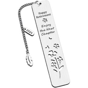 Retirement Gifts for Women Men 2024 Happy Retirement Bookmark Gifts for Coworker Boss Leader Going Away Farewell Leaving Gifts Gifts for Book Lovers Retired Friends-Rose Gold