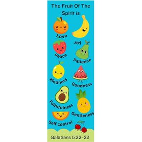 100 Bulk Count of Fruit of The Spirit Bookmarks for Kids - Sunday School - Vacation Bible School - Award Prizes - Church Giveaways for Children - Christian Bookmarks for Kids - Made in USA