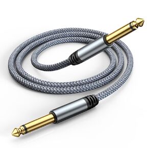 Highwings 1/4 Inch TS Instrument Cable 10FT,6.35mm (1/4) TS to 6.35mm (1/4) TS Audio Cable Male to Male Straight-to-Straight for Electric Guitar, Electric Mandolin,Bass AMP, Keyboard, Mixer, Equalizer