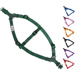 GoGo Pet Products Comfy Nylon 3/8-Inch Adjustable Easy Pet Harness, X-Small, Hunter Green