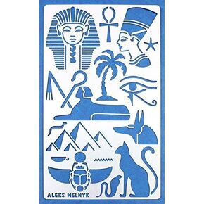 Aleks Melnyk No.31 Egyptian Metal Journal Stencil, Hieroglyphics Stencil for Egyptian Paintings, Egyptian Cutouts, Steel Template, Wood Burning, Pyrography and Engraving, Painting, Bullet Journaling