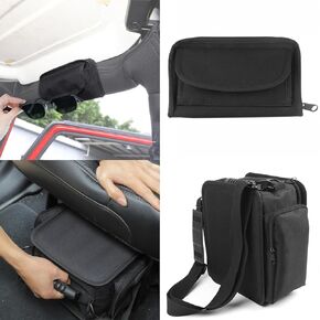 YOCTM 2-PACK Under Seat Storage Bag Roll Bar Sunglasses Holder Box for Jeep Wrangler JK JL 2017 2018 2019 2020 2021 2022 2023 2024 Interior Organizers Extra Storage Black Oxford