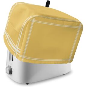 Pure Yellow Toaster Cover 4 Slice, Large Kitchen Appliance Covers, Simple Solid Color Toaster Oven Cover with Loop, Bread Machine Cover Polyester Dust Cover Protection