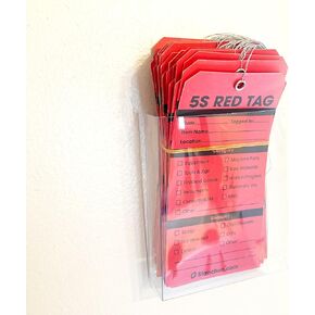 5S Red Tags, Wired, Pack of 50, Durable Wire Ties, Bright, Pre-Wired for Efficient Organizational Use - Ideal for Workshops & Office Settings (50 Pack) in Kuwait