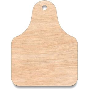 Unfinished Wood for Crafts - Cattle Ear Tag Product Tag - Large & Small - Pick Size - Unfinished Wood Hobby Farm Desk Door Office Room Item Price - Various Size, 1/8 Inch Thickness, 1 Pcs, 4 inch