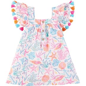Mud Pie Baby One Size Girls Tassel Dress