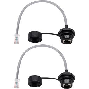 PENGLIN 2PCS RJ45 Waterproof Ethernet Connector,Panel Mounting RJ45 Cat5/5e Ethernet LAN Cable Connector Double Head for Outdoor Network LED Equipment in Saudi Arabia