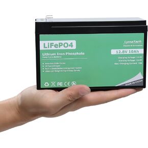 12V Battery, LynsaTac 12V 6Ah LiFePO4 Battery, Deep Cycle 12V Lithium Battery Built-in BMS Offer 2000+ Cycles Life for Small UPS, Fish Finder, Kids Car, Scooter, Light, and Outdoor Camper