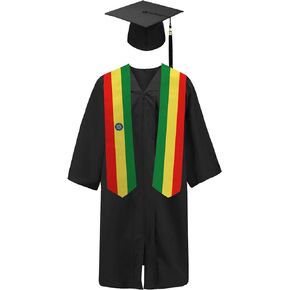 Ethiopia Flag Graduation Sash/Stole/Scarf 180X13CM Double Sided for Study Aboard International Students Graduation Decoration Item Gift