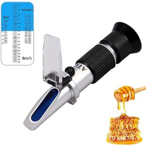 مقياس انكسار عسل بوم 3 في 1 من AUTOUTLET، مقياس انكسار عسل بريكس وبوم، 58-90% مقياس بريكس لقياس رطوبة العسل مع ATC، مثالي للعسل والحليب وشراب السكر ومربى الفاكهة ودبس السكر، وتربية النحل in Kuwait