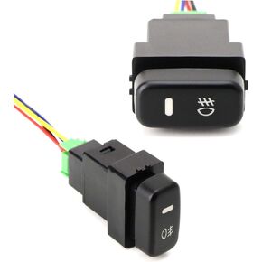 iJDMTOY (1) Factory Style 4-Pole 12V Push Button Switch w/LED Indicator Lights Compatible with Fog Lights, DRL, LED Light Bar, Fit Mitsubishi Lancer Outlander Pajero Montero Sport (Size: 36x18mm)