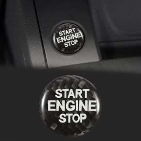 TOMALL Carbon Fiber Car Engine Start Stop Cover Sticker Compatible with Audi A4 A5 A7 A8 Q3 Q5 Q7 Engine Switch Power Ignition Cover Trim for Car Push Start Button (Carbon Fiber)