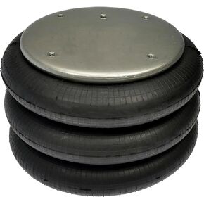 454-7798L Air Spring, Triple Convoluted, 11.25" Top Plate Diameter, 11.25" Bottom Plate Diameter, Collapsed Height 3.97, Four Holes Top Plate, Five Holes Bottom Plate