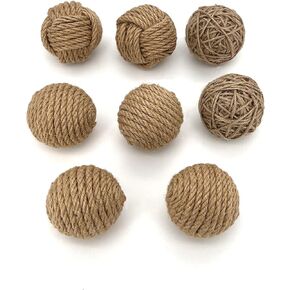 8PCS Home Decoration of The Bowl Filler, Twine Ball Vase Tray Filler, 2.36 Inch / 6 CM Family Tabletop Rustic Decorative Balls, Christmas Decorations