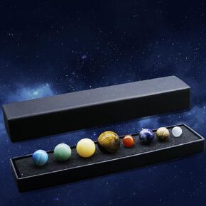 Solar System Planets Decorations - 8 Planets Original Planetary Rocks with Chakra Healing and Office Desk Decoration, Natural Gemstone Healing Crystal Balls, Celestial Body Creative Gifts