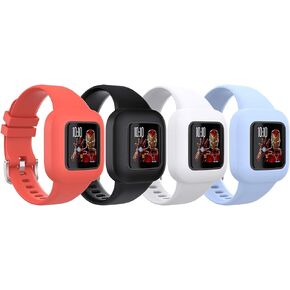 TiMOVO Band Compatible with Garmin Vivofit jr 3, [4-PACK] Soft Silicone Wristband, Adjustable Replacement Strap Accessories for Kids, fit Vivofit jr 3