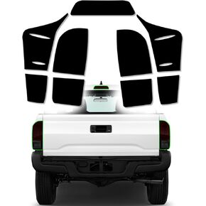 غطاء ملون للمصابيح الخلفية مقطوع مسبقًا مناسب لملحقات Toyota Tacoma 2016-2021 مع طبقة لاصقة لامعة ودخان داكن (ضوء خلفي كامل) in Kuwait