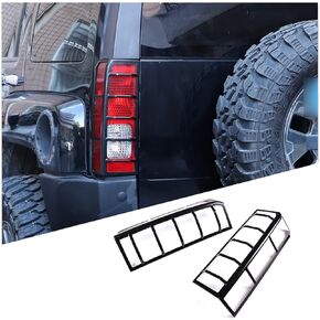 Tail Light Cover Guard Fit for 2005-2009 Hummer H3, Rear Tail Light Guards Cover, Tail Light Lamp Cover Guard Trim Frame Bezels Decoration, 2 PCS, Carbon Steel