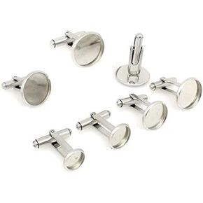 10pcs stainless steel 12mm 14mm 16mm 20mm Blank Cufflink Bases round Cabochon Setting Tray for Men Cuff Button DIY making