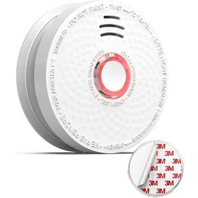 Smoke Detector, 10-Year Photoelectric Technology Smoke Alarm, 9V Battery Operated Smoke Detector Fire Alarms with Test Button & Low Battery Signal, Fire Alarm for Home, Bedroom, GS528A-C, 2-Pack
