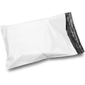 19 x 24 Perforated White Glossy Plastic Self Seal Envelopes Poly Bags 2 Mil (100 Pack)