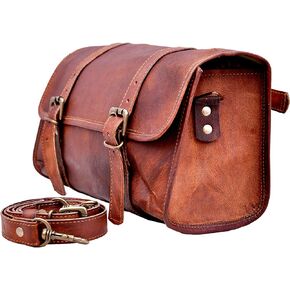 Motorcycle Handmade Branded Shoulder Waist with Tool Pouch 2 Strap Brass Buckle Harley Bag Quick Release Clasp Reinforced for Handlebars Forks Sissy Bar Swing arm Motorcycle Tool roll Bag 2 in 1 Bag in Saudi Arabia