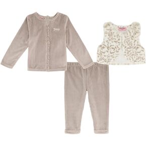 Juicy Couture Girls 3 Piece Faux Fur Vest Set3 Piece Faux Fur Vest Set
