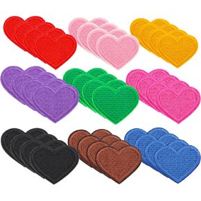 36 Pcs Heart Embroidered Iron on Patches for Clothing Jeans Jacket Hat Backpack