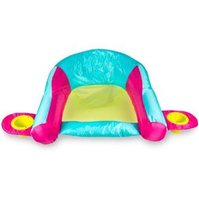 SwimWays 6047149 AquaLinx Interlocking Cup Holder Pool Float Lounger, Cyan/Pink