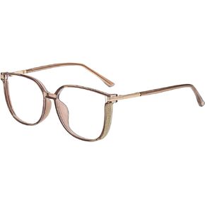 Medium Cat-eye Blue Light Glasses for women TR90 Computer Reading/Game/Mobile Phone Glasses Blue Light Blocking Glasses Fashion Woman Glasses(Champagne)
